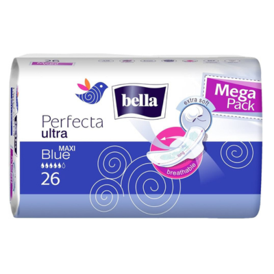 Bella Perfecta Ultra Maxi Blue EXTRA SOFT Sanitary Napkins 26 Pieces