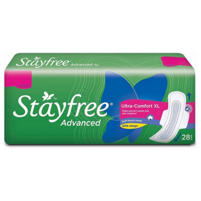 Stayfree Advanced Ultra-Comfort XL Sanitary Pads with Wings (28 Pads)
