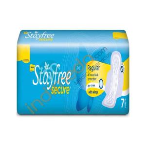 Stayfree Secure Cottony Soft Cover Regular Pad With Wings (7 Pads)