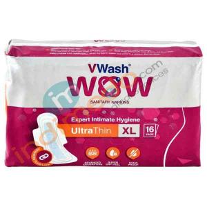 VWash Wow Sanitary Napkin Ultra Thin XL 16s Pads